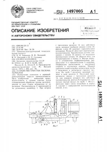 Устройство очистки пиломатериалов (патент 1497005)