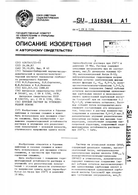 Буровой раствор на углеводородной основе (патент 1518344)