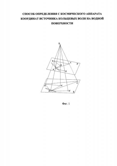 Способ определения с космического аппарата координат источника кольцевых волн на водной поверхности (патент 2640944)