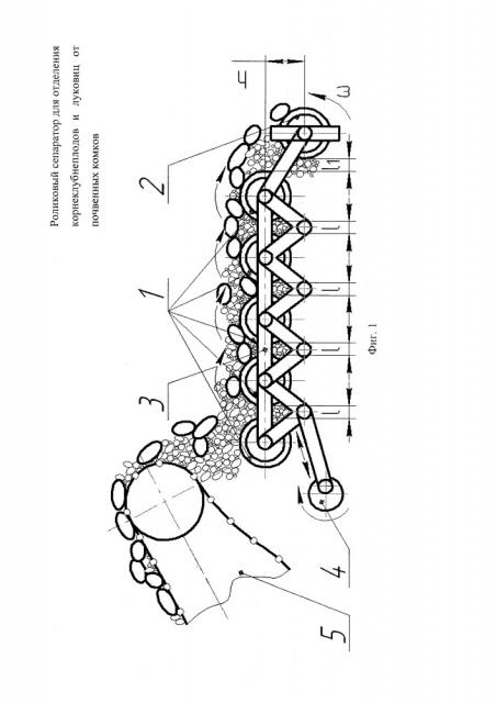 Роликовый сепаратор для отделения корнеклубнеплодов и луковиц от почвенных комков (патент 2666185)