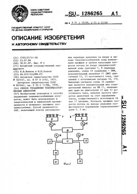 Способ управления тепломассообменным аппаратом (патент 1286265)