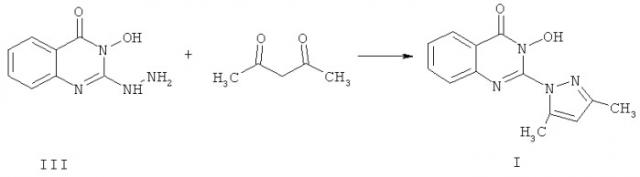 2-(2,5-диметил)пиразолил-3-гидрокси-4(3h)-хиназолинон, обладающий антивирусной, антибактериальной и фунгицидной активностью, и способ его получения (патент 2451683)