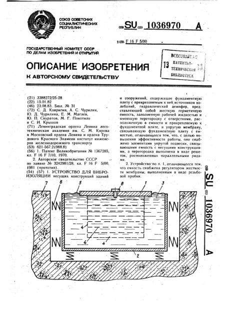 Устройство для виброизоляции (патент 1036970)