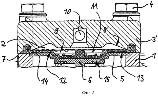 Мембранный клапан, в частности, для противоблокировочного устройства или для предохранителя от скольжения (патент 2516649)