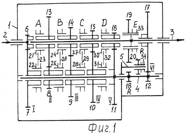 Многоступенчатая коробка передач (патент 2268163)