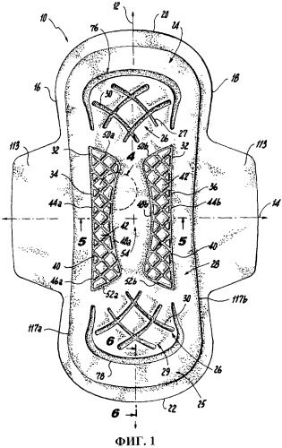 Гигиеническая прокладка, включающая обращенные к телу выступы для предотвращения бокового протекания и наклонно расположенные рельефные каналы (патент 2471462)