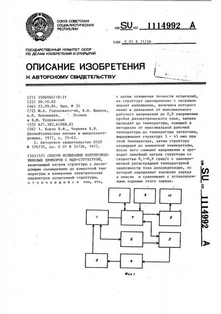 Способ испытания полупроводниковых приборов с мдп- структурой (патент 1114992)