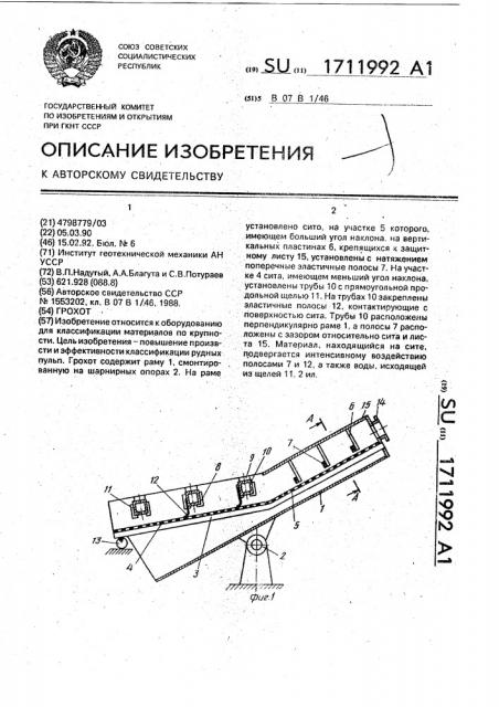 Грохот (патент 1711992)