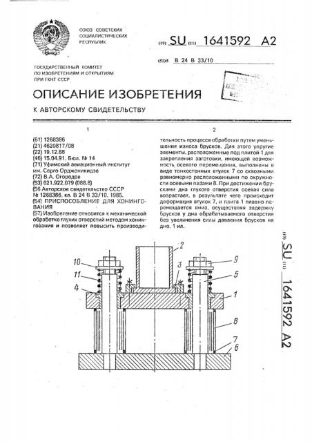 Приспособление для хонингования (патент 1641592)