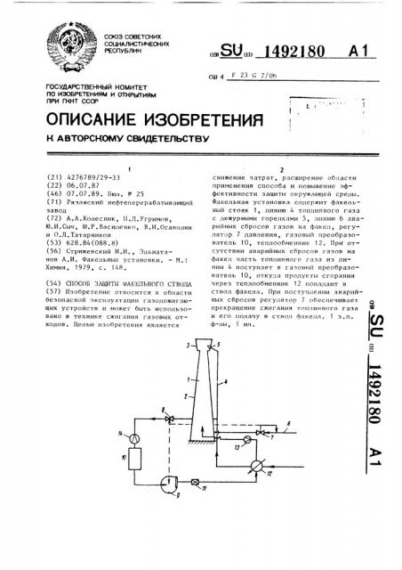 Способ защиты факельного ствола (патент 1492180)