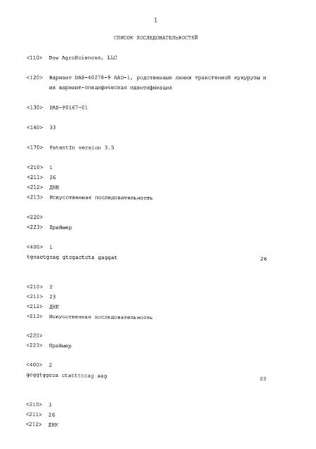 Событие das-40278-9 aad-1, родственные линии трансгенной кукурузы и их событие-специфическая идентификация (патент 2614120)