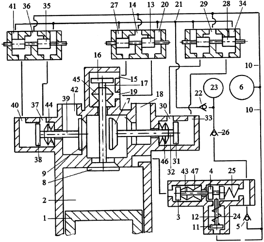 Способ реверсирования двигателя внутреннего сгорания стартерным механизмом и системой гидравлического привода трёхклапанного газораспределителя с зарядкой гидроаккумулятора системы жидкостью из компенсационного гидроаккумулятора (патент 2581992)