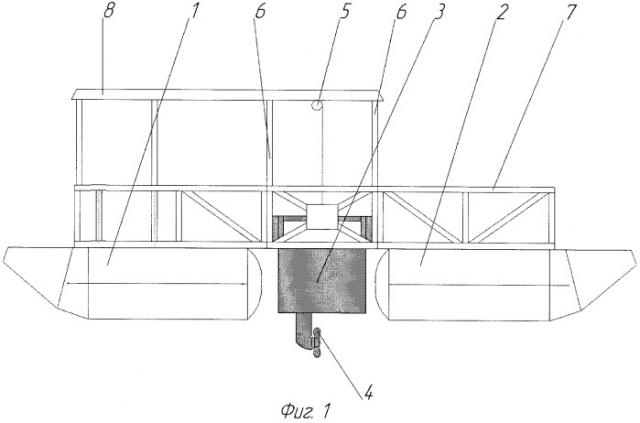 Плавсредство - катамаран для морской геофизики (патент 2466052)