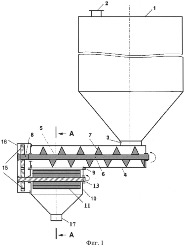 Бункер-питатель со шнековой выгрузкой и устройством измельчения (патент 2554919)