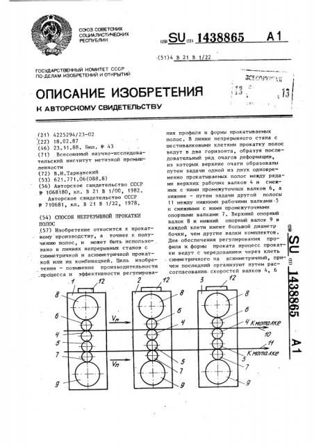 Способ непрерывной прокатки полос (патент 1438865)