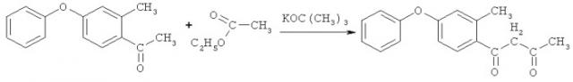 Способ получения 1-(2-метил-4-феноксифенил)-бутан-1,3-диона (патент 2478606)