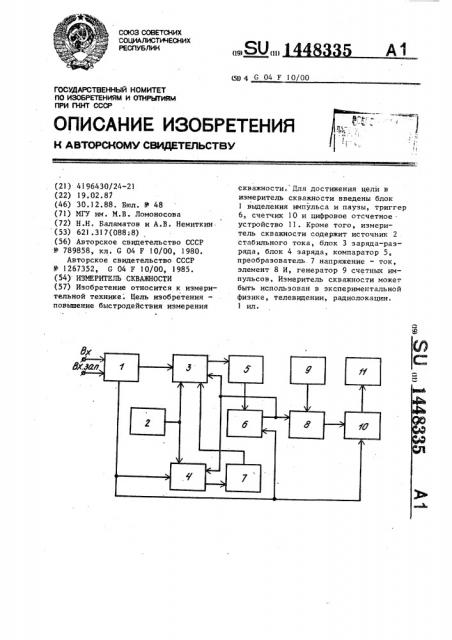 Измеритель скважности (патент 1448335)