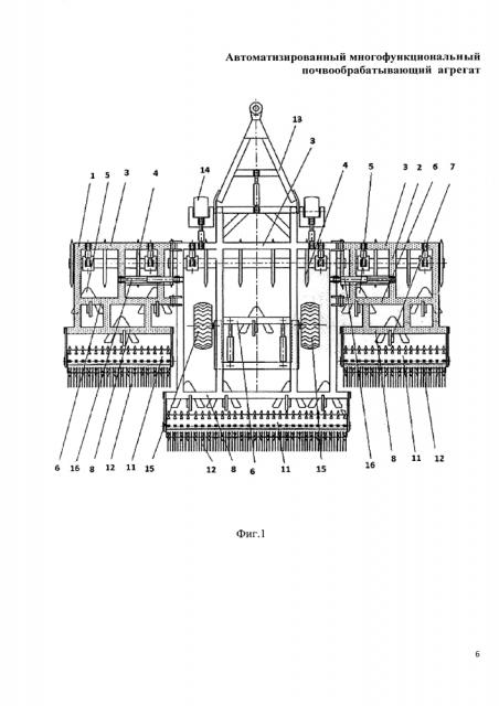 Автоматизированный многофункциональный почвообрабатывающий агрегат (патент 2653883)