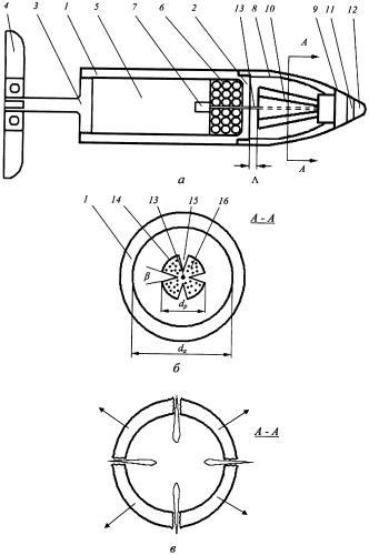 Осколочно-пучковый снаряд "торжок" (патент 2357196)