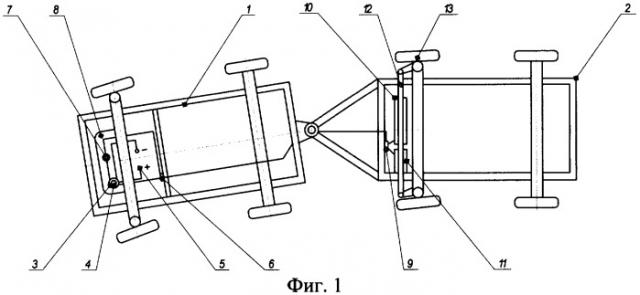 Устройство для управления колесами прицепа автопоезда (патент 2346845)