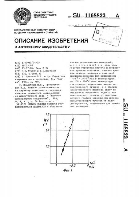 Способ оценки степени разветвленности полимеров (патент 1168823)