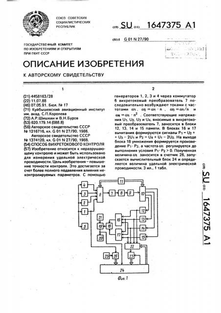 Способ вихретокового контроля (патент 1647375)