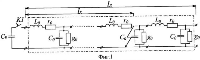 Способ определения места повреждения изоляции в силовой линии электропередачи (патент 2413234)