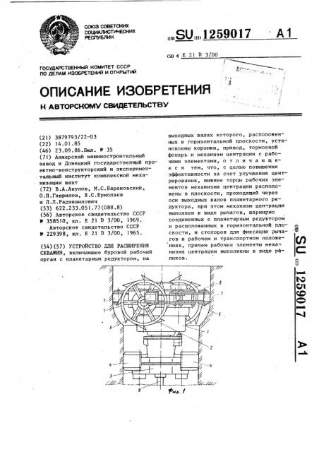 Устройство для расширения скважин (патент 1259017)