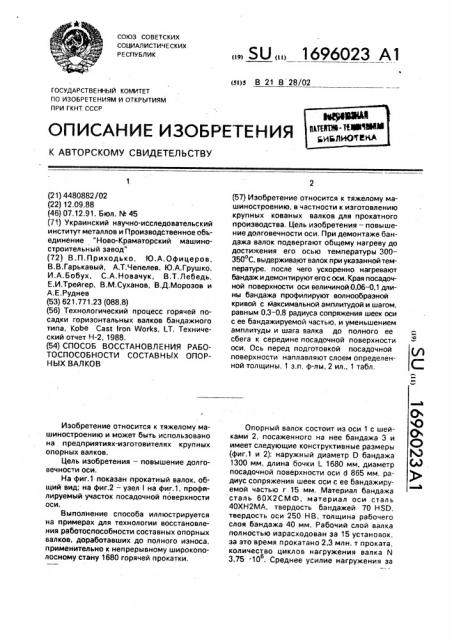 Способ восстановления работоспособности составных опорных валков (патент 1696023)