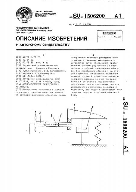 Автоматическое виброгасящее устройство (патент 1506200)