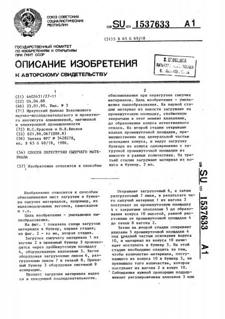 Способ перегрузки сыпучего материала (патент 1537633)