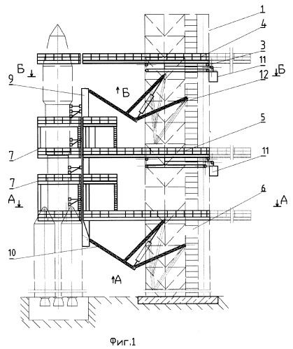 Кабель-заправочная башня с функциями агрегата обслуживания (патент 2291089)