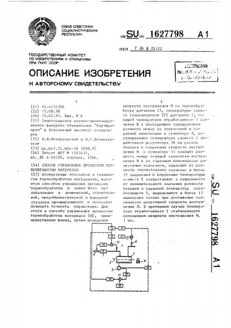 Способ управления процессом термообработки материала (патент 1627798)