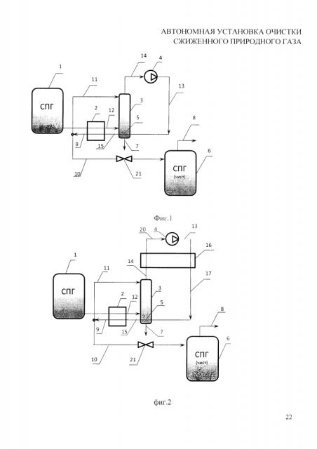Автономная установка очистки сжиженного природного газа (варианты) (патент 2626612)