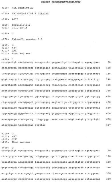 Активация cd89 в терапии (патент 2640082)