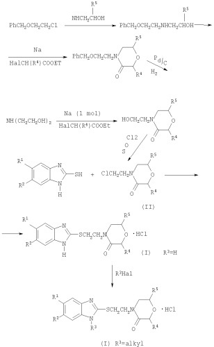 Замещенные 2-[2-(3-оксоморфолин-4-ил)этилтио]бензимидазолы, обладающие анксиолитической активностью (патент 2373202)