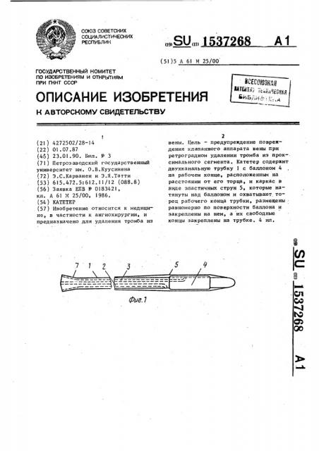 Катетер (патент 1537268)