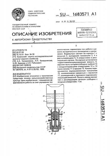 Водовыпуск (патент 1683571)