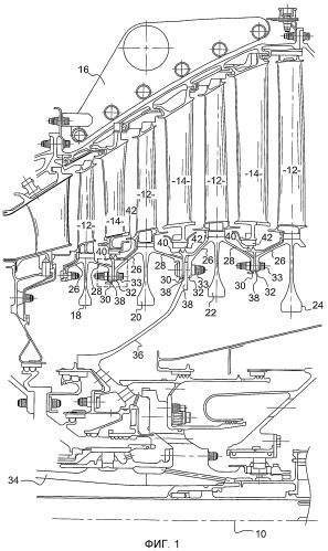 Радиальный кольцевой фланец, турбина низкого давления для газотурбинного двигателя и газотурбинный двигатель (патент 2514462)