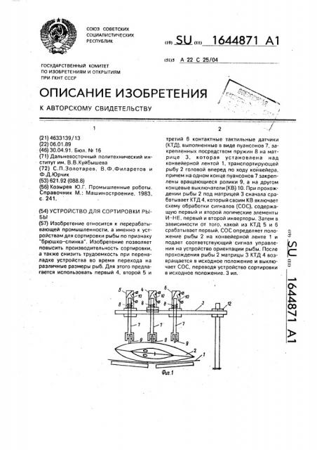 Устройство для сортировки рыбы (патент 1644871)