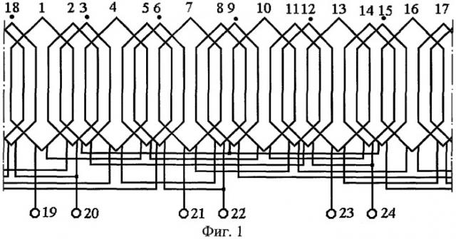 Статорная обмотка асинхронного генератора на повышенную частоту тока (патент 2316879)