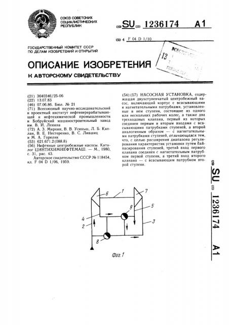 Насосная установка (патент 1236174)