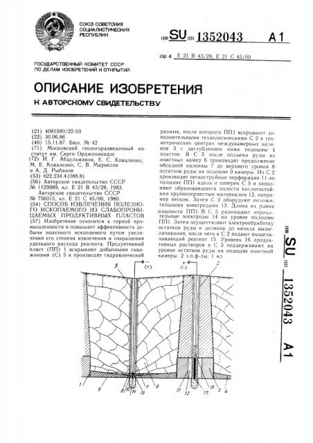 Способ извлечения полезного ископаемого из слабопроницаемых продуктивных пластов (патент 1352043)