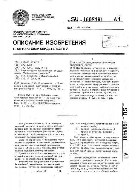 Способ определения плотности движущейся среды (патент 1608491)