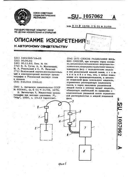 Способ разделения жидких смесей (патент 1057062)