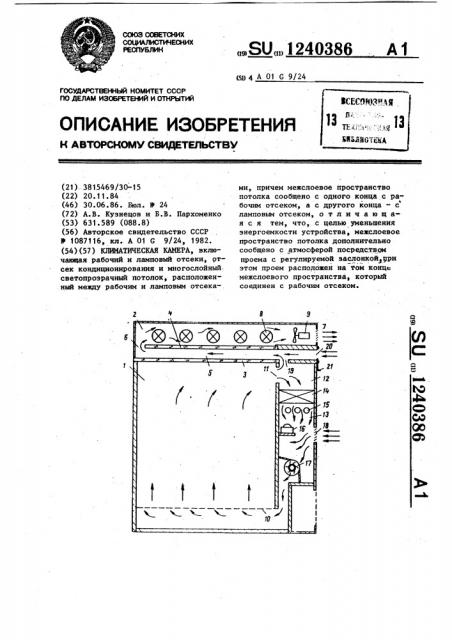 Климатическая камера (патент 1240386)
