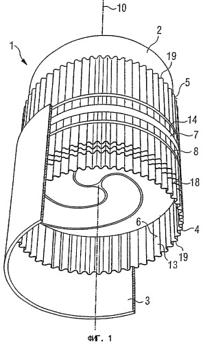 Носитель каталитического нейтрализатора с гофрированной втулкой и способ его изготовления (патент 2303147)