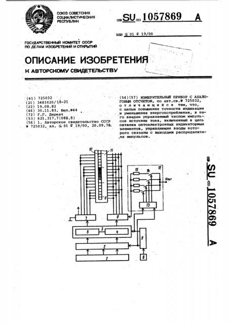 Измерительный прибор с аналоговым отсчетом (патент 1057869)