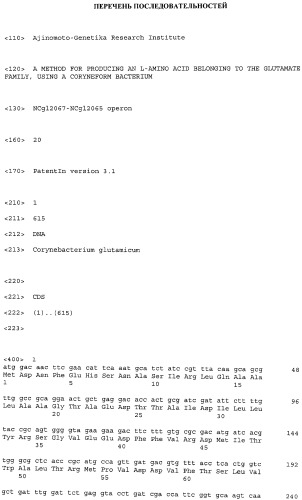 Способ получения l-аминокислоты семейства глутамата с использованием коринеформной бактерии (патент 2496867)