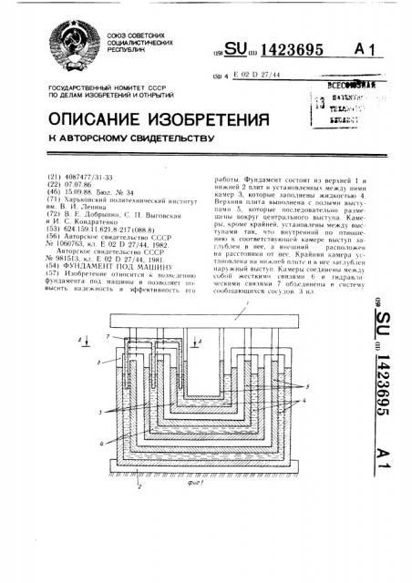Фундамент под машину (патент 1423695)